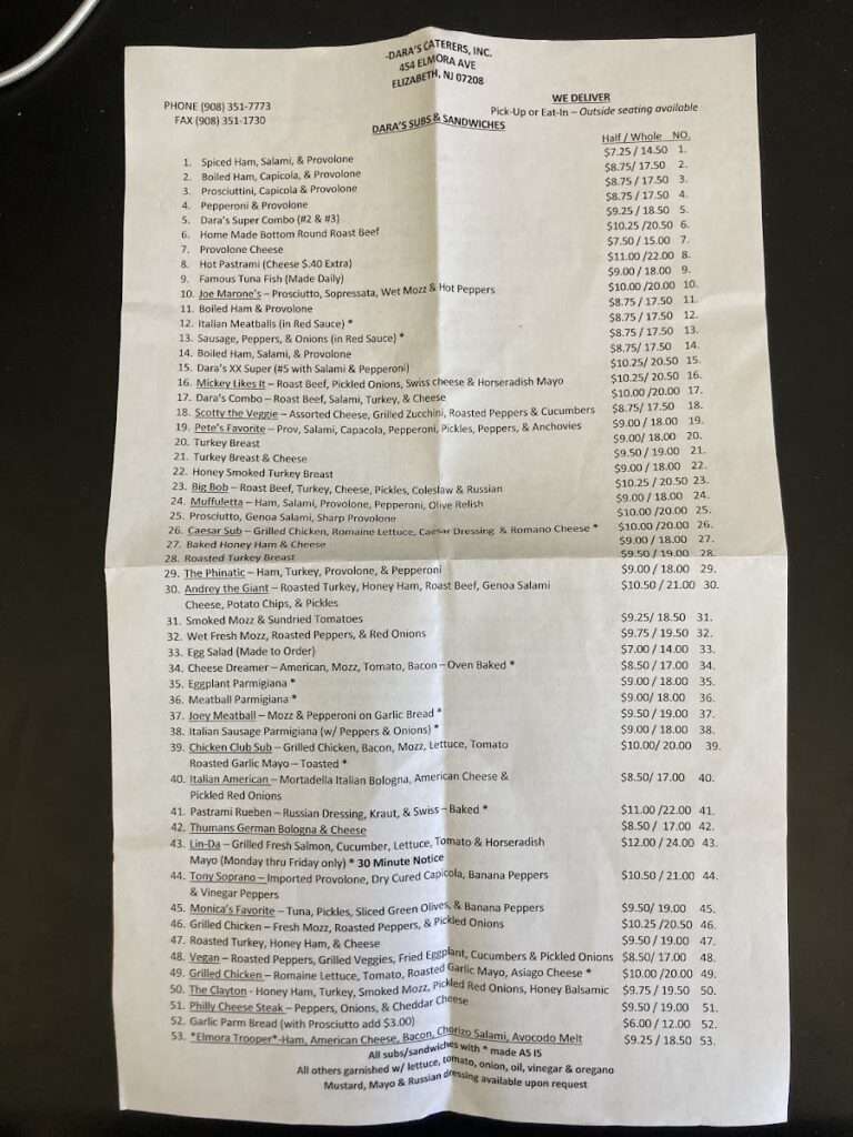 Dara’s Caterers Inc menu 3