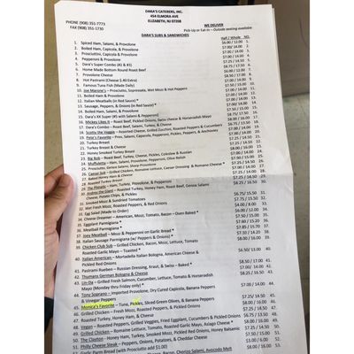 Dara’s Caterers Inc menu 1